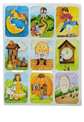 Whimsical Melodies: Vintage 80s Fasson Cards Stickers - Nursery Rhymes 1-Sheet