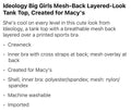 Ideology Girls Mesh Back Layered Look Tank Top Satin Pink S (7/8)