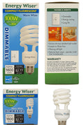 Energy Wiser 23W Dimmable CFL Bulb 100W Eq 1600lm Warm White Spiral E26