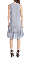 Karen Kane Ruffle Hem Dress, Stripe Size Large