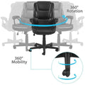 Advantage Extended Mid-back Black Leather Executive Office Chairs (KB-9602B)