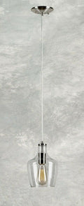 Forte  2679-01-55 9 One Light Cord-Hung Glass Mini Pendant, Brushed Nickel