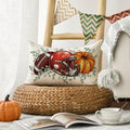 Yxuiyal Fall Pillow Covers 12x20 Inch Plaid Orange Pumpkin Leaf 2 Pack