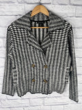 RACHEL ZOE Womens Black White Soft Cardigan, Size Medium