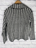 RACHEL ZOE Womens Black White Soft Cardigan, Size Medium