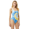 Michael Michael Kors Tie-Dye Racerback One-Piece Swimsuit, Size 12