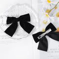 Aileam Velvet Hair Bows 2PCS Black 4" Big Fall Alligator Clips