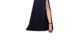 Xscape Slitted Zippered Sleeveless V Neck Full-Length Sheath Evening Dress