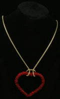 Inc Gold-Tone Beaded Heart Pendant Necklace