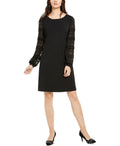 Alfani Womens Black Shimmer Shift Party Cocktail Dress, Size Small