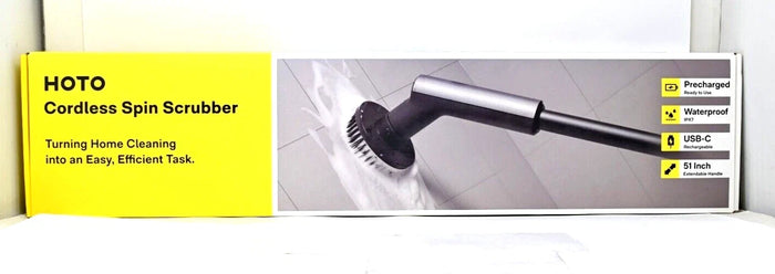HOTO Cordless Spin Scrubber: 2.5 N·M torque, six brush heads, IPX7 rated - Open Box