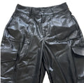 Good American Faux Leather Cargo Jogger Pants, Size 15