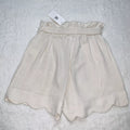 Monteau Big Girls Linen Scallop Hem Shorts, Size Small