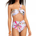 Bar III Printed High-Waist Bikini Bottoms Wild Tropic, Purple, Size XS