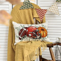 Yxuiyal Fall Pillow Covers 12x20 Inch Plaid Orange Pumpkin Leaf 2 Pack