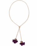 Inc Gold-Tone Color Bead and Flower 40In Adjustable Lariat Necklace