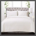 Lush Decor Ava Diamond Oversized Cotton 3 Piece Quilt Set, Size Full/Queen