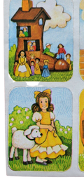 Whimsical Melodies: Vintage 80s Fasson Cards Stickers - Nursery Rhymes 1-Sheet