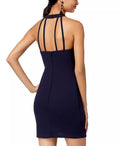 Speechless Juniors Illusion-Contrast Bodycon Dress, Navy, Size 11