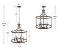 LNC Mocha 6-Light Antique Brozne Rustic Cage Chandelier
