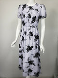 Michael Kors  Pintuck Floral Print Short Sleeve Dress