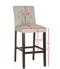 Safavieh 31.5 -Inch Norah Light Grey Barstool (Set of 2) ? Light Grey 19 x 20