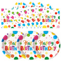 LeZakaa Birthday Paper Plates Set 50pcs 7 & 9 Inch Happy Birthday Balloon