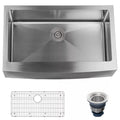 Miseno Kitchen Sink, Farmhouse Mount, Stainless Steel Finish