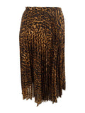 Ralph Lauren Animal Print Pleated Midi Skirt
