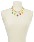 Thalia Sodi Gold-Tone Crystal, Imitation Pearl Bee Multi-Charm Layered Necklace