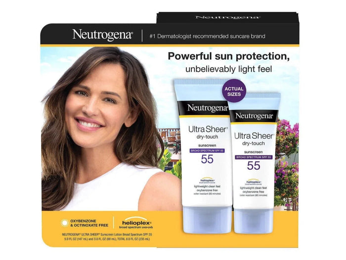 Nuetrogena ULTRA SHEER Dry-Touch SUNSCREEN Broad Spectrum SPF 55 2pk - 5oz & 3oz