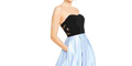 Blondie Nites Juniors Strapless Crisscross Gown Blue/Black, Size 3