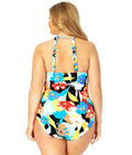 Anne Cole Signature Womens Plus Size Modern Blooms High-Neck One-Piece, 22W