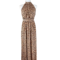 INC Womens Maxi Dress Cheetah-Print Blouson High-Neck