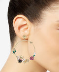 Thalia Sodi Gold-Tone Imitation Pearl & Crystal Bee Flower Drop Earring