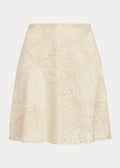 Lauren Ralph Lauren Womens Patchwork Lace Skirt, Size 12 Winter Cream