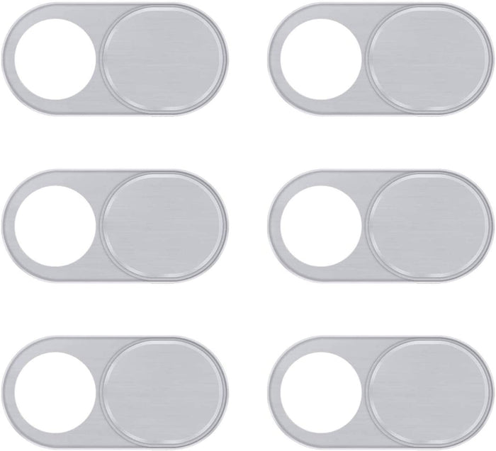 Silver Anti-Spy Privacy Camera Cover (6-Pack) - Laptops, Tablets, TVs, and Phones