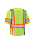 Kiwi High Visibility ANSI/ISEA 107-2020, Type R, Class 3 Contrast Trimmed Neon Short Sleeve Safety Vest [72100]