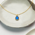 September Birthstone / Sapphire Crystal Charm Necklace