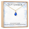 September Birthstone / Sapphire Crystal Charm Necklace