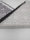 DaDa Bedding Jacquard Grey Floral Paisley Fitted Sheet & Pillow Cases Set (FTS8222)