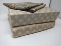 DaDa Bedding Geometric Striped Tan Brown Multi-Color Fitted + Flat Sheet & Pillow Cases Set (FSFS8279)