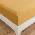 DaDa Bedding Honey Yellow Cotton Fitted Sheet Set