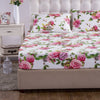 DaDa Bedding Pink Romantic Roses Floral Fitted Sheet Set