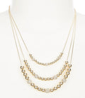 Anne Klein Gold-Tone Pave Fireball & Bead Layered Necklace, 16 + 3" Extender"