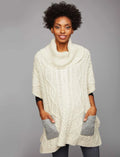Led Luxe Flap Pocket Maternity Poncho Sweater One Size