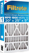 Filtrete Air Filter 5”, MPR 1900 MERV 13, 20x25x5