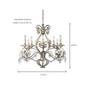 Hampton Bay Allure 8-Light 88-1/2 in. Hanging Silver and Gold Chandelier