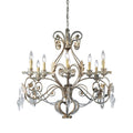 Hampton Bay Allure 8-Light 88-1/2 in. Hanging Silver and Gold Chandelier