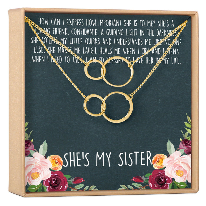 Sisters Double Circles Necklace Set